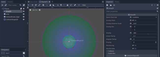 Editing the gravitational field with Godot