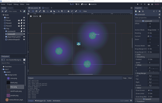 "The scene editor in Godot 3.1"